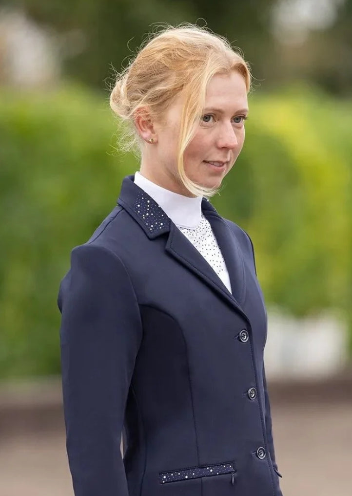 HY EQUESTRIAN ROKA REGAL LADIES RIDING SHOW JACKET (NAVY)