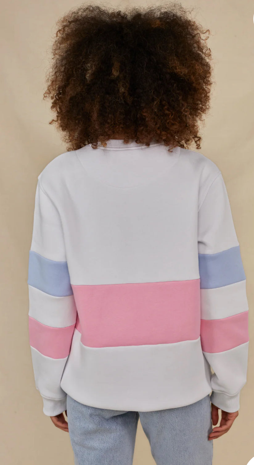 Whale of a Time Minke sweatshirt in white.