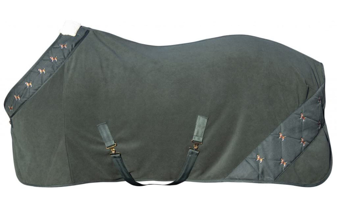 HKM fleece rug in green with beagle print 6ft