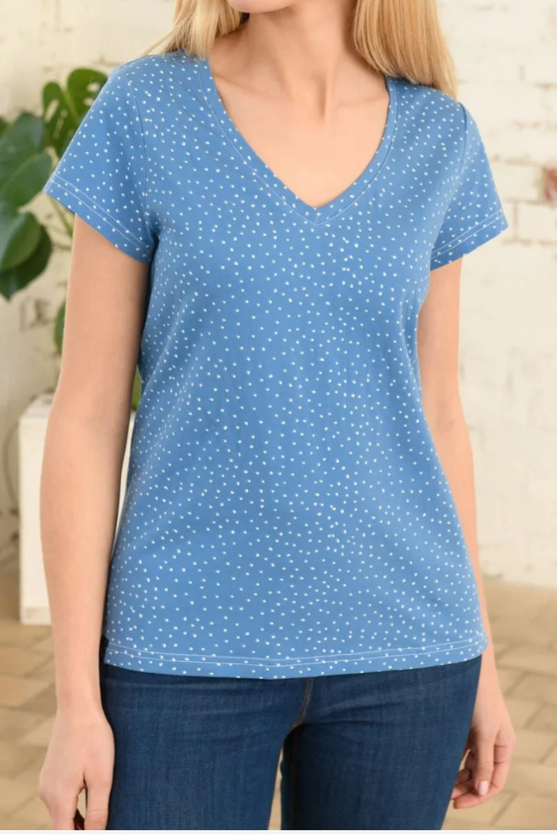 Lighthouse Ariana T-shirt in marine blue dot