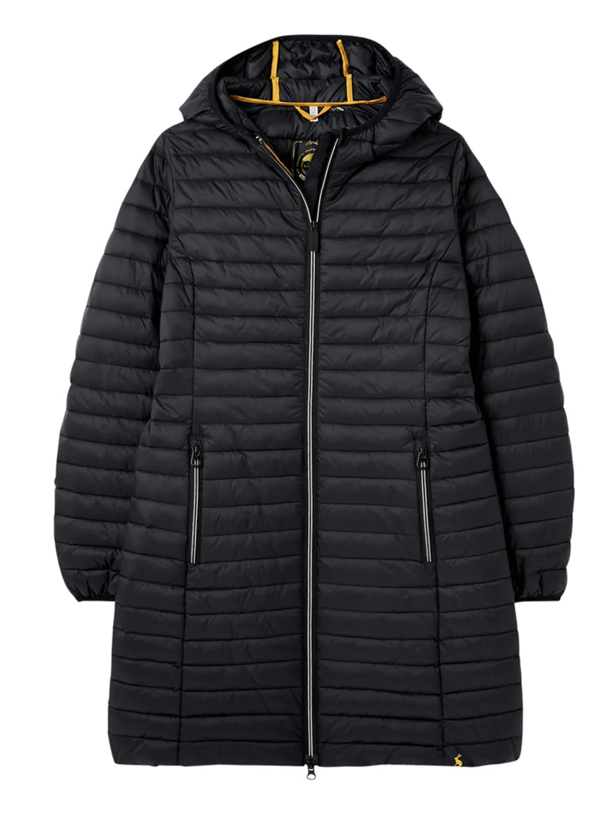 Joules Snug Long coat in black size 14. New with tags.
