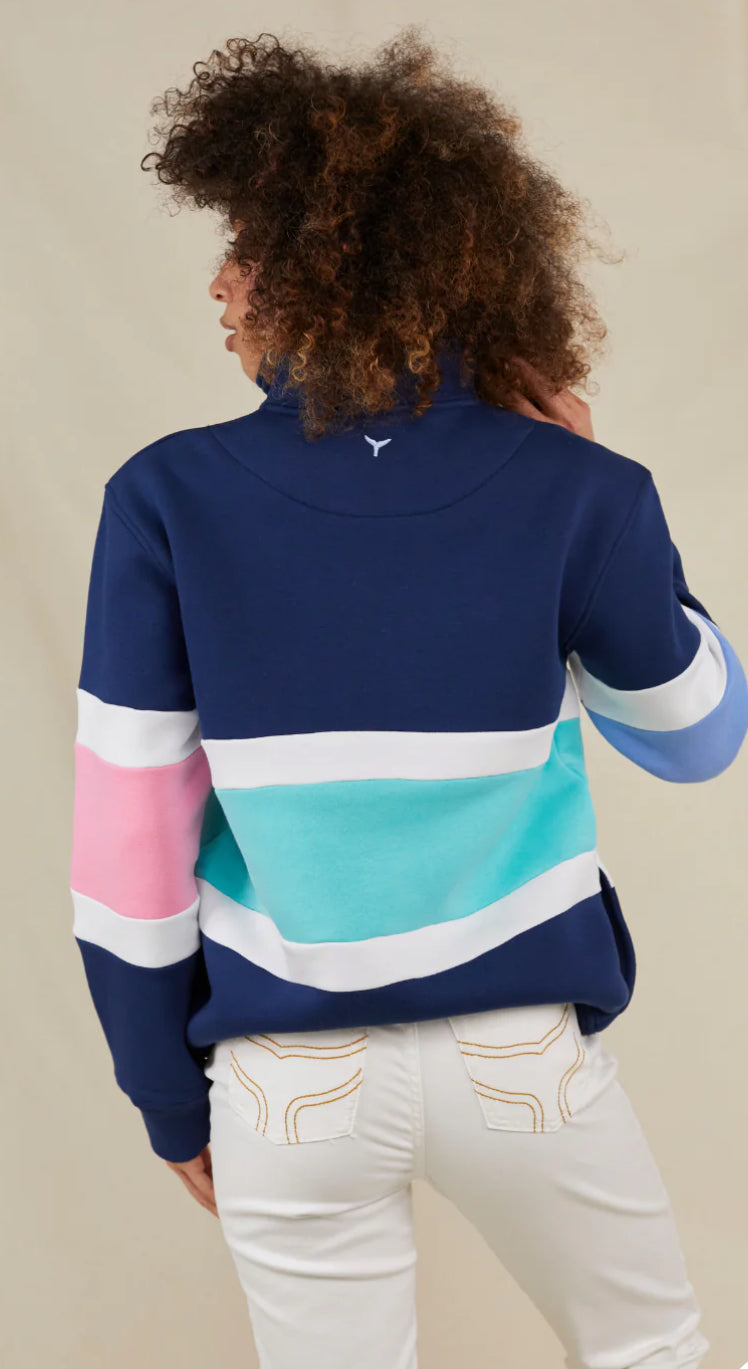Whale of a time Evesham Women's Quarter Zip Sweatshirt - Navy