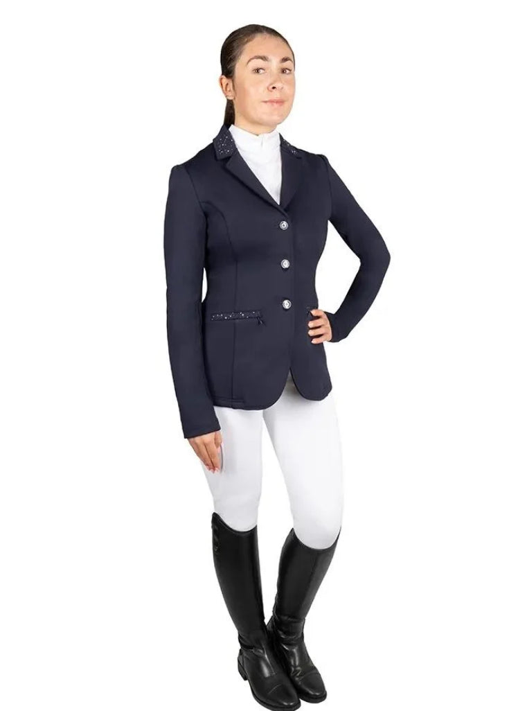 HY EQUESTRIAN ROKA REGAL LADIES RIDING SHOW JACKET (NAVY)