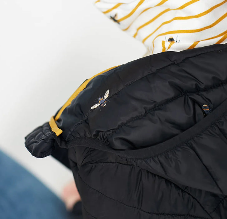 Joules Snug Long coat in black size 14. New with tags.