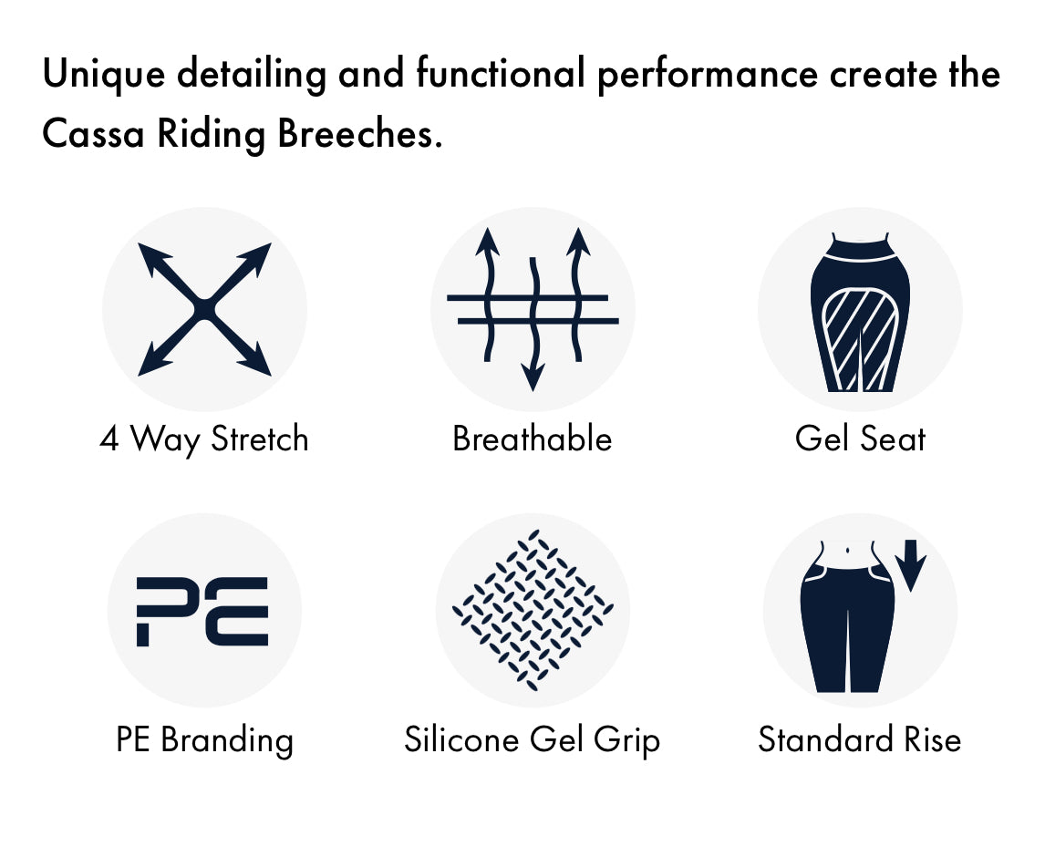 Premier Equine Cassa full seat gel riding breeches in black