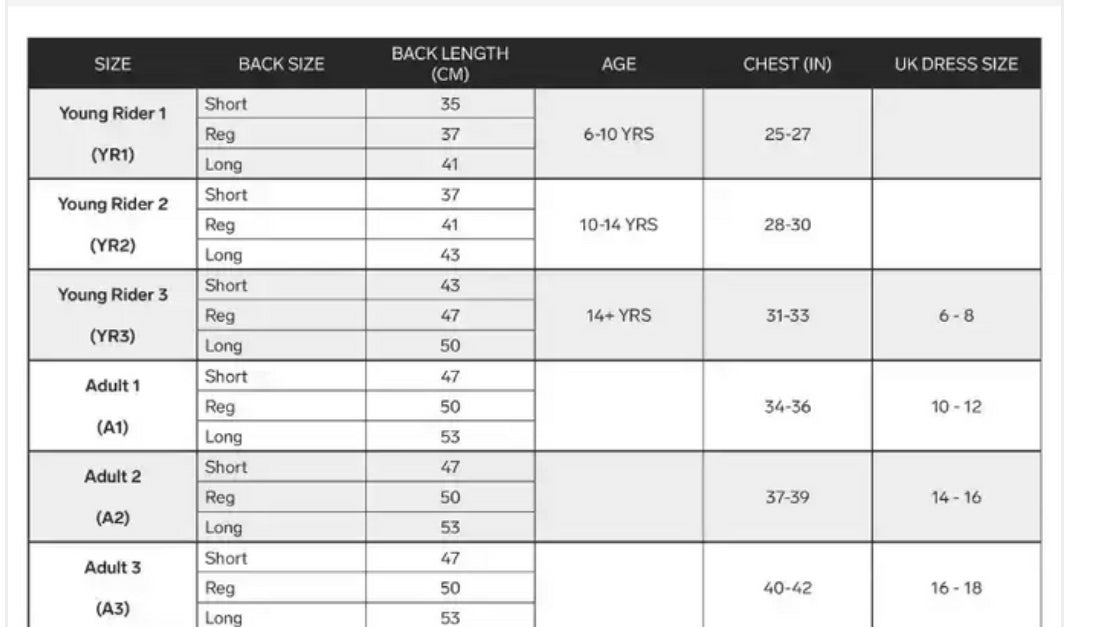 Racesafe Adult MotionLite Back Protector.