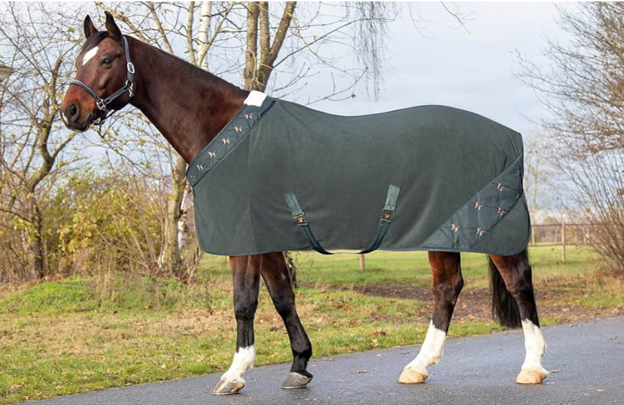 HKM fleece rug in green with beagle print 6ft